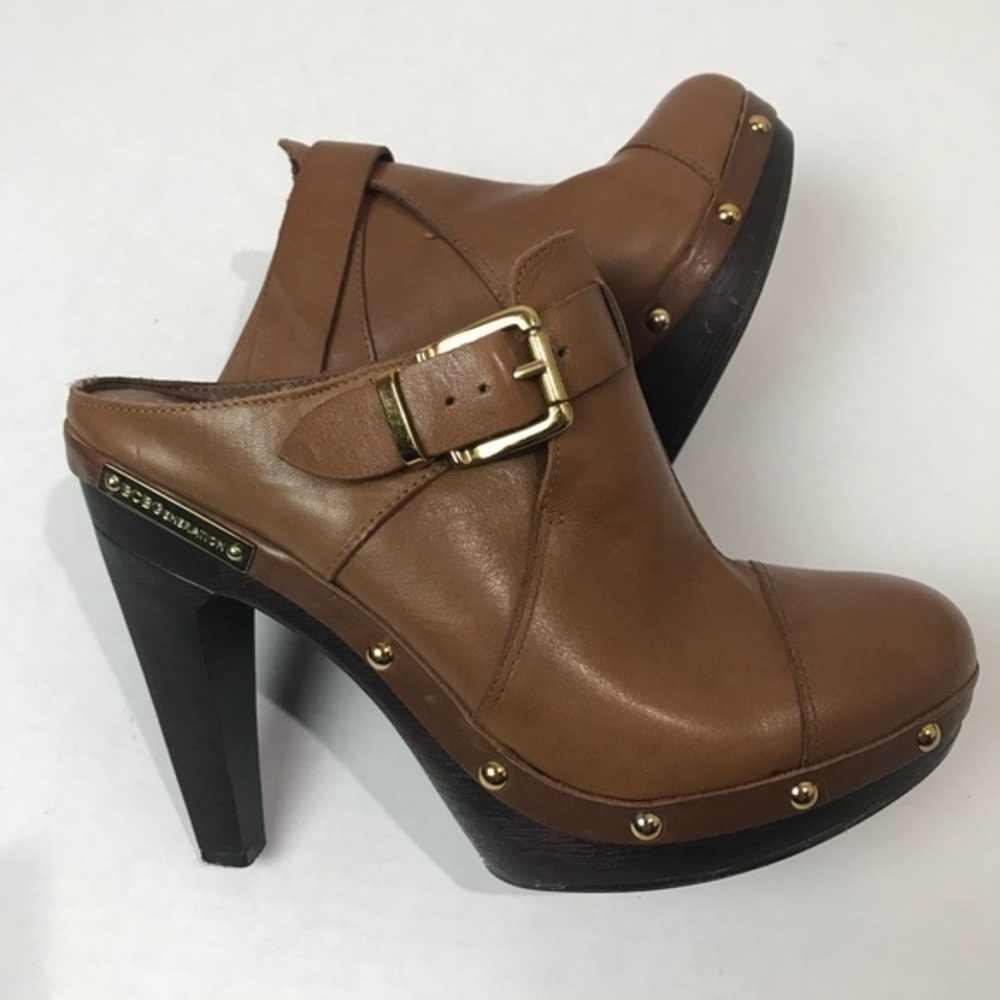 Bcbgeneration | Millard Brown Leather Clogs 37/7b - image 1